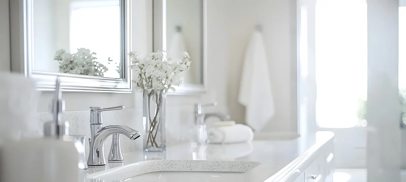 Grout, fixtures, trim, and appliance interiors — detailed by hand.